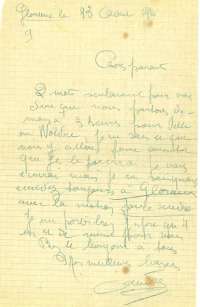 Lettre d'André Josse