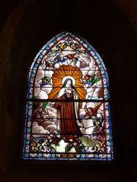 Eglise. Vitrail. Ste Thérèse de l'Enfant-Jésus. XXème s.