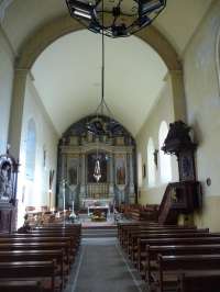 Le Sap, église St-Pierre-St-Paul, intérieur, vue vers le choeur.